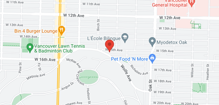 map of 1234 1248 W 15TH AVENUE